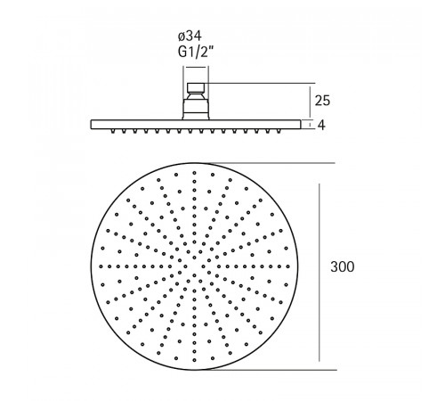 Верхний душ Cisal Xion DS016420D1 Нержавеющая сталь