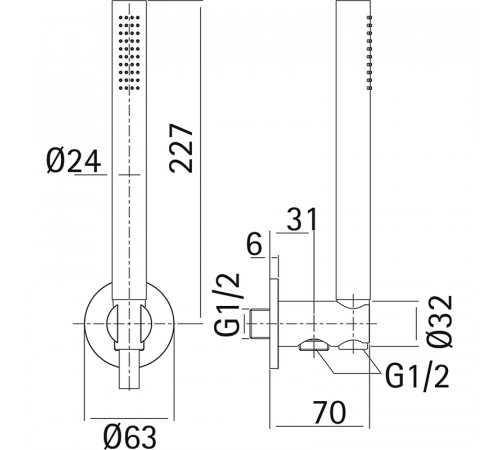 Душевой гарнитур Cisal Xion DS018300D1 Нержавеющая сталь