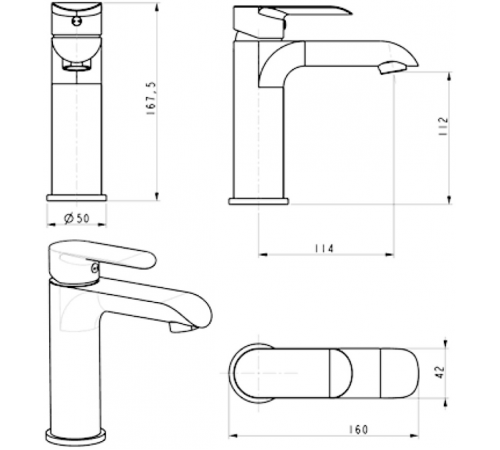 Cмеситель для раковины Hansberge OPERA H1033W Белый хром