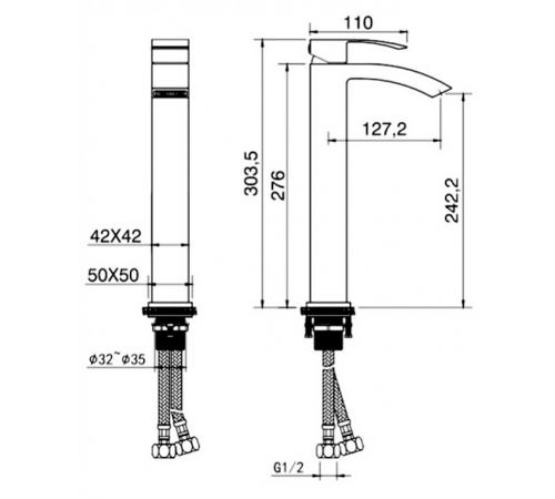 Cмеситель для раковины Hansberge CUBITO H2077WW Белый