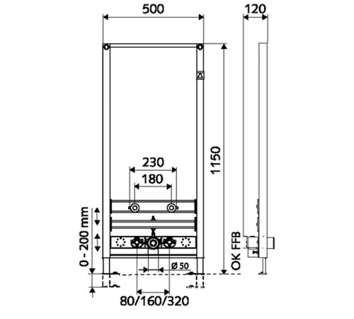 Инсталляция Schell Montus SCL030670099 для биде без крепежа