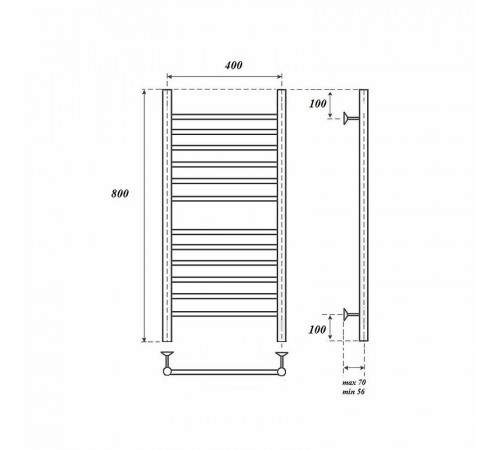 Электрический полотенцесушитель Point Аврора PN10148SE П12 400x800 левый/правый Хром