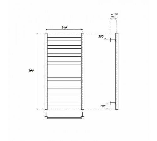 Электрический полотенцесушитель Point Меркурий PN83158E П8 500x800 левый/правый Хром