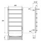 Электрический полотенцесушитель Point Афина PN04848PB П5 400x800 с полкой, диммер справа Черный