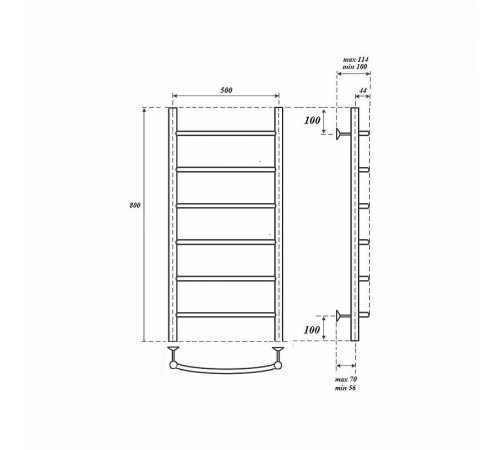 Водяной полотенцесушитель Point Афина PN04158 П6 500x800 Хром