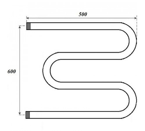 Водяной полотенцесушитель Point М-образный PN37665 600x500 Хром