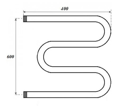 Водяной полотенцесушитель Point М-образный PN37664 600x400 Хром
