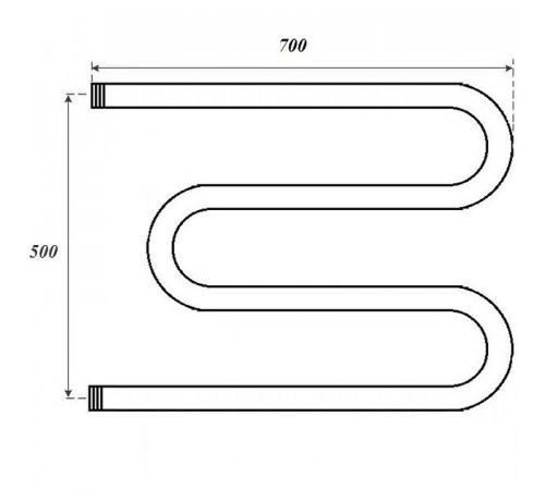 Водяной полотенцесушитель Point М-образный PN37557 500x700 Хром