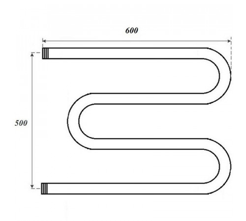 Водяной полотенцесушитель Point М-образный PN37556 500x600 Хром