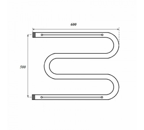 Водяной полотенцесушитель Point М-образный PN38556P 500x600 с полкой Хром