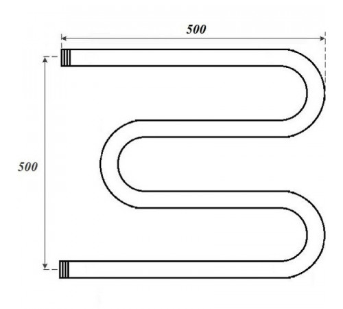 Водяной полотенцесушитель Point М-образный PN37555 500x500 Хром