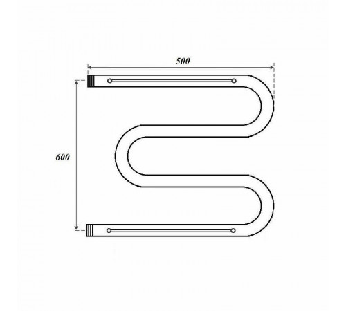 Водяной полотенцесушитель Point М-образный PN38665P 600x500 с полкой Хром