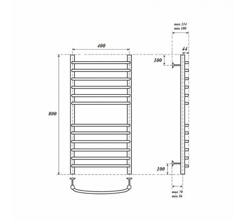 Электрический полотенцесушитель Point Альфа PN05148SE П12 400x800 левый/правый Хром