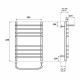 Электрический полотенцесушитель Point Альфа PN05156SPE П7 500x600 с полкой левый/правый Хром