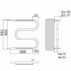 Водяной полотенцесушитель Terminus М-образный 500x600 4620768880346 с полкой Хром