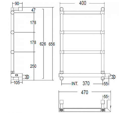 Электрический полотенцесушитель Margaroli Sole 542-4 BOX 5423704CRNB Хром