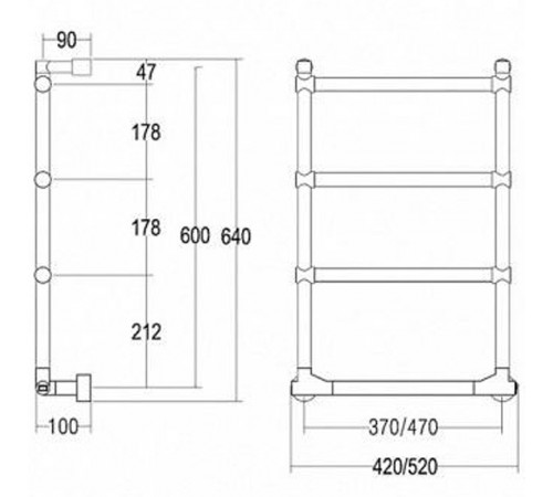 Электрический полотенцесушитель Margaroli Sole 5123704CRNB Хром