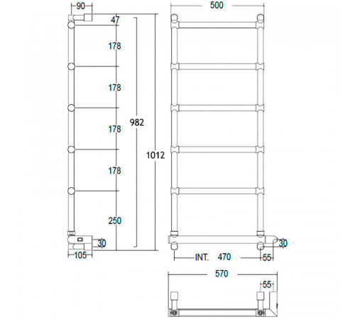 Электрический полотенцесушитель Margaroli Sole 542-6 BOX 5424706CRNB Хром