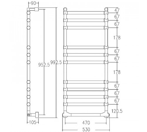 Электрический полотенцесушитель Margaroli Sole 5144711CRNB Хром