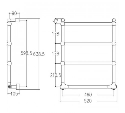 Электрический полотенцесушитель Margaroli Sole 512TS4604CRB Хром