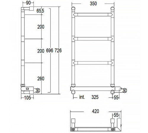 Электрический полотенцесушитель Margaroli Sereno 582-4 BOX 5823204CRNB Хром