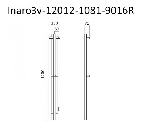 Электрический полотенцесушитель Маргроид Inaro профильный 1200x120 Inaro3v-12012-1081-9016R правый Белый матовый