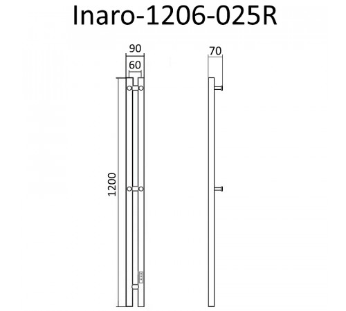 Электрический полотенцесушитель Маргроид Inaro 1200x60 Inaro-1206-025R правый Хром