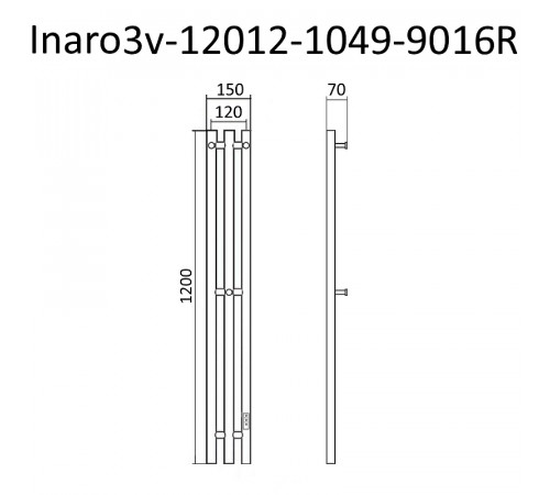 Электрический полотенцесушитель Маргроид Inaro 1200x120 Inaro3v-12012-1049-9016R правый Белый матовый