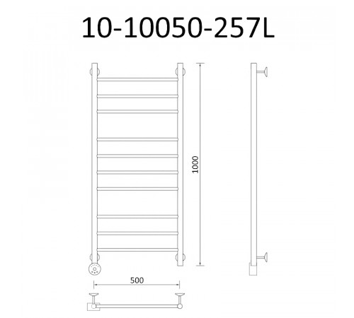 Электрический полотенцесушитель Маргроид Вид 10 1060x500 10-10050-257L левый Хром