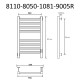 Электрический полотенцесушитель Маргроид Вид 81-10 профильный 800x500 8110-8050-1081-9005R правый Черный матовый