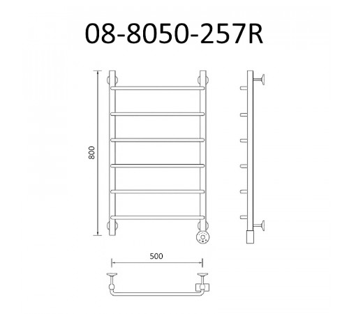 Электрический полотенцесушитель Маргроид Вид 8 870x500 08-8050-257R правый Хром
