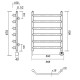 Электрический полотенцесушитель Domoterm Лаура П6 500x600 ER Хром
