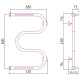 Водяной полотенцесушитель Сунержа М-образный 600х400 00-0008-6040 с двумя полками Хром
