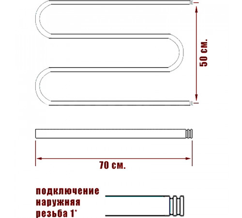 Водяной полотенцесушитель Ника Simple М 50/70 Хром