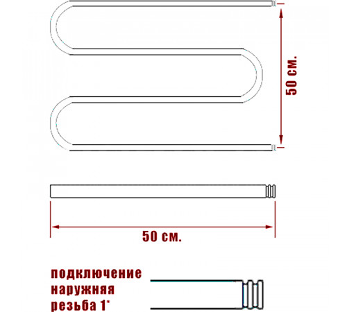 Водяной полотенцесушитель Ника Simple М 50/50 Хром