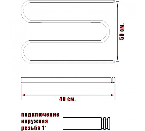 Водяной полотенцесушитель Ника Simple М 50/40 Бронза