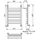 Водяной полотенцесушитель Ника Trapezium ЛТ (Г2) ВП 80/40 с полкой Хром