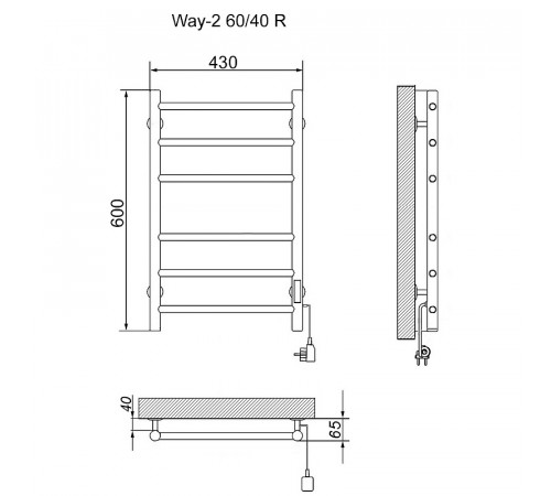 Электрический полотенцесушитель Ника Way-2 60/40 Хром