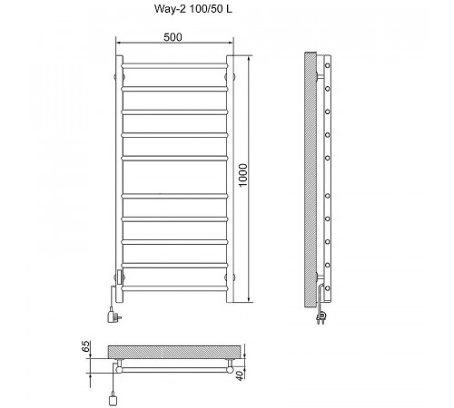 Электрический полотенцесушитель Ника Way-2 100/50 Хром