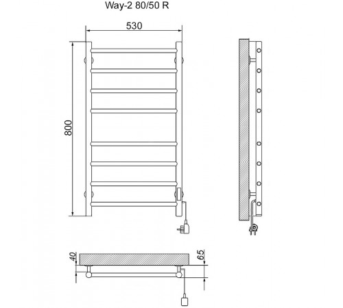 Электрический полотенцесушитель Ника Way-2 80/50 Хром