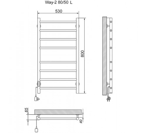 Электрический полотенцесушитель Ника Way-2 80/50 Хром