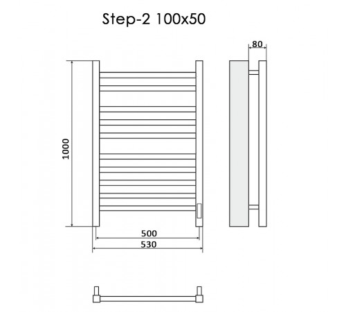 Электрический полотенцесушитель Ника Step-2 100/50 Хром