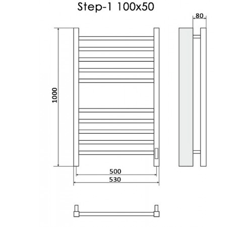 Электрический полотенцесушитель Ника Step-1 100/50 Белый матовый