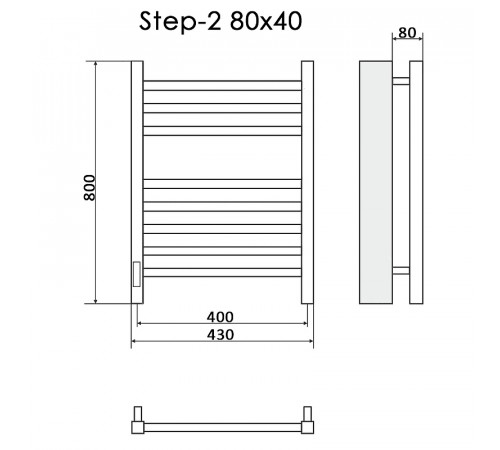 Электрический полотенцесушитель Ника Step-2 80/40 Хром