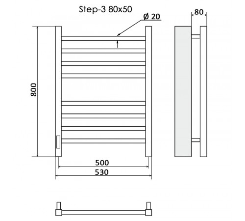 Электрический полотенцесушитель Ника Step-3 80/50 Хром