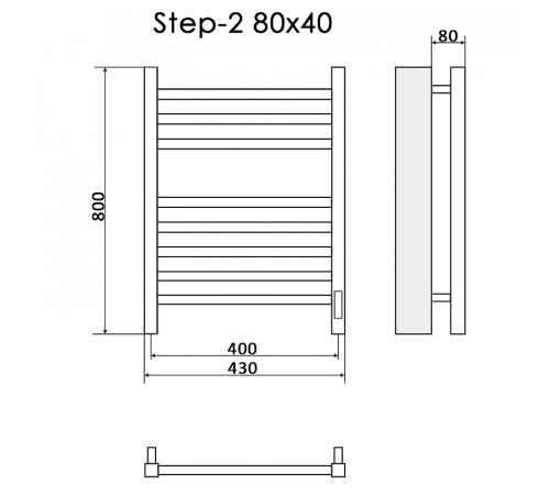 Электрический полотенцесушитель Ника Step-2 80/40 Белый матовый