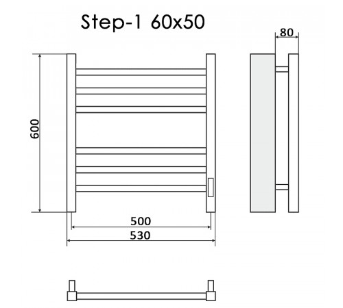 Электрический полотенцесушитель Ника Step-1 60/40 Черный матовый