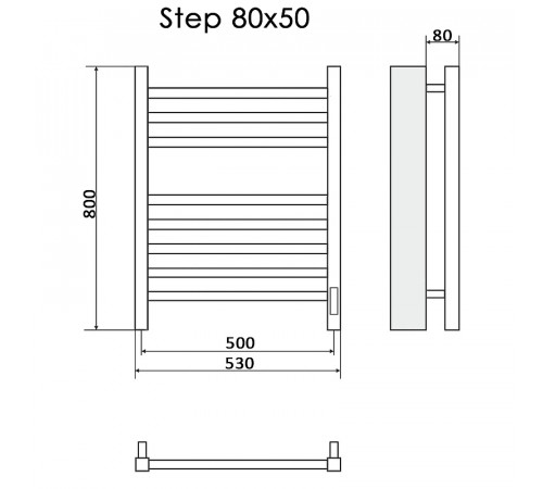 Электрический полотенцесушитель Ника Step-2 80/50 Черный матовый