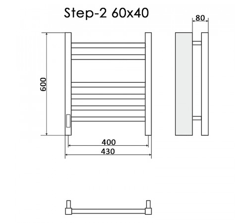 Электрический полотенцесушитель Ника Step-2 60/40 Белый матовый