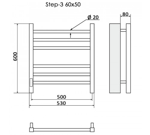 Электрический полотенцесушитель Ника Step-3 60/50 Хром